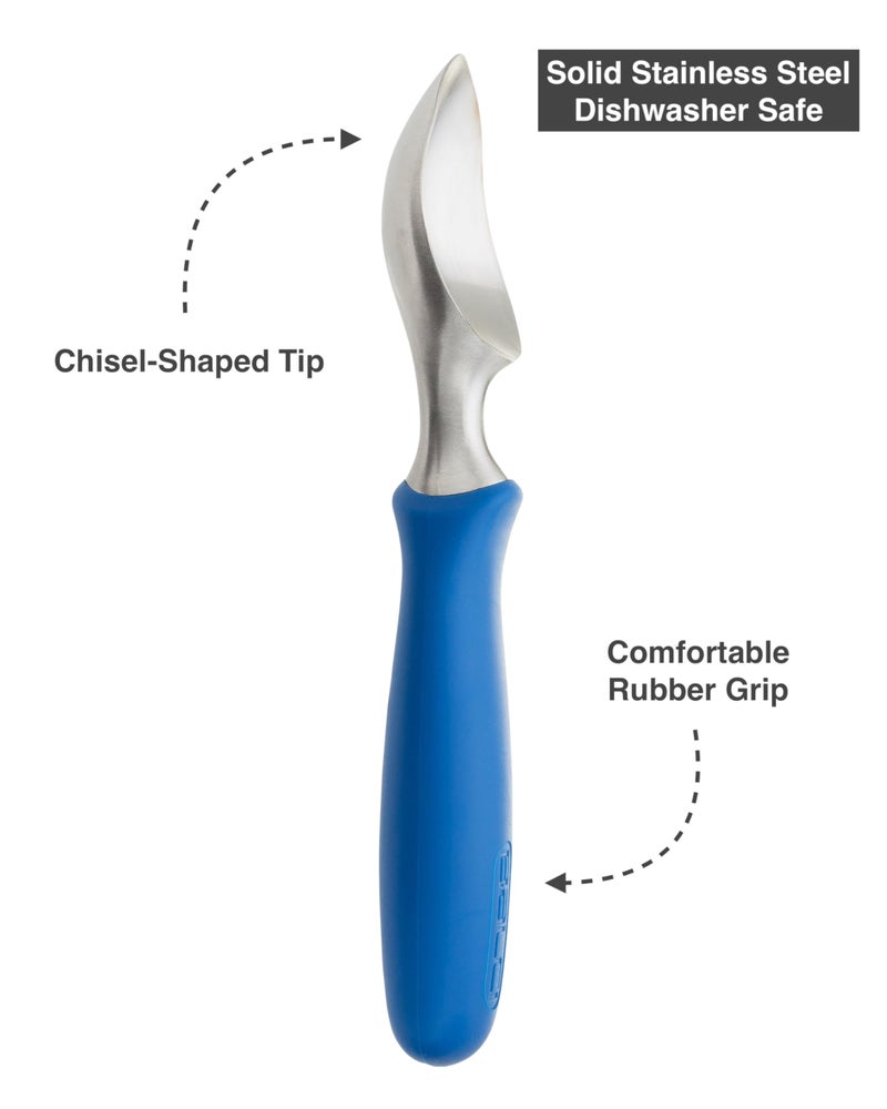 Balci Ice Cream Scoop - Heavy Duty Stainless Steel Icecream Scooper With Non-Slip Rubber Grip - Professional Metal Ice-Cream Spade - Dishwasher Safe â€“ Blue - Image 3